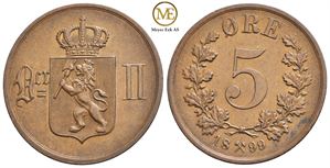 5 øre 1899 Oscar II. Kv.0/01