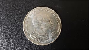 MALAWI 10 kwacha 1974, 10-årsjubileet av Malawis självständiget. 28.28gr, 0.925 silver