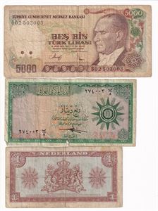 Seddelot Iran, Tyrkia og Nederland