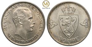 50 øre 1909 Haakon VII. Kv.0