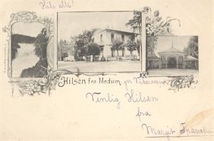 Modum  "Hilsen fra Modum" 3 delt motiv st. Vikersund 1902