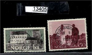 Nk 497 og 548 o. Fullstempler "TROMSØ" og "KRISTIANSUND", siste med svak tagg oppe
