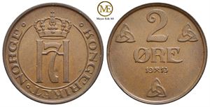 2 øre 1913 Haakon VII. Kv.0