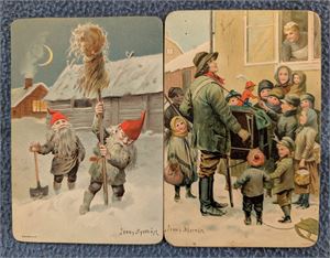 NYSTRØM, Jenny, 2 kartongkort, utgiver J.F.