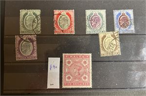 MALTA x SG 30, 5sh Victoria + 5 nyere (£ 100)