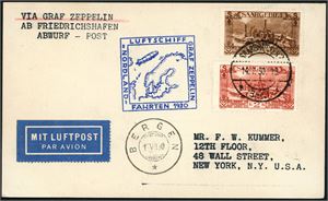 Saar. Two cards, both sent by Graf Zeppelin on the Nordlands-Fahrten 1930. One have "Bergen 16.7.30" cfds and the other "Hammerfest 10.7.30".