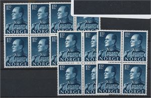 NK 637 4 stk 4-blokker ** 1,50 Olav m/fosfor  (V. 2000.-)