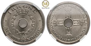 1 krone 1947 Haakon VII. Prakt eksemplar