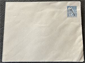 FRANSKE KOLONIER FELLESUTGAVE 15c helsak overtrykt "specimen"