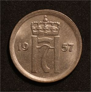 25 øre 1957 pp. Kv.01