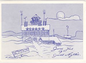 Fly, Julekort fra ØRLAND FLYSTASJON , st. Brekstad-64.   Uvanlig!