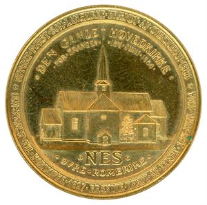 Nes nye Hovedkirke. Forgylt bronse. 31mm. S&H.361. 01
