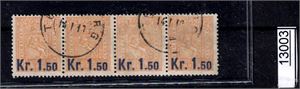Nk 86 o. 1,50 provisorie i 4-stripe. Nydelig og uvanlig