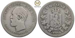 1 krone 1878 Oscar II. Kv.1-