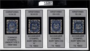 Nk 79X o. 4 merker med lux stempel