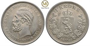 1 krone 1889 Oscar II. Kv.0/01
