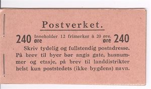 Frimerkehefte FH 15 II B komplett ** hefte i topp kvalitet!  Rødt omslag Hodet fra falsen!  Verdi 8.000.-