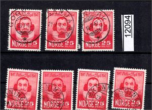Nk 370 o. 7 merker Dass inkl stempler fra "GORNITAK", ALLEKNJARG" og "ØKSNINGAN"