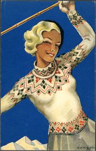 Damsleth. Damm nr 98. Brukt i 1933. Hull i kortet ved nedre høyre hjørne sees lite. K-2