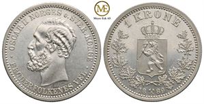 1 krone 1889 Oscar II. Kv.0