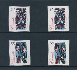 CANADA xx Mi 1454D-55D + Mi III-IV, 1994 Jul 50 og 88c + 52 og 90c som ble trykket, men kom ikke ut på markedet da det ikke ble noe av portoøkningen.  Selger oppgir: Kun opplag 1000 stk av 90c (Mi € 400 for de to). Kopi av katalogside på bilde 2