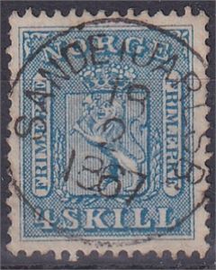 NK 8 st. Sande i Jarlsberg 18/2-1867 (VF, 4 pkt)