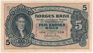 5 kroner 1940 R.8803637. Kv.0/01