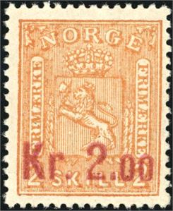87 II. 2 krone Provisorie. (3.700,-).