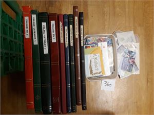 FINLAND brukte og ubrukte dubletter i 9 innstikksbøker + tusenvis av vaska merker i isboks. Litt Åland, vekt 7,8 kilo