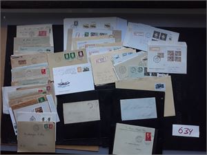 Blandingslot gamle og nyere brev inkl følgebrev og helsaker. Fra portofritt til moderne filatelibrev