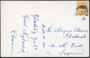 75. 3 øre posthorn på postkort datert "Bakke 22-12", annullert med 3-rings "175" (D/S Kvik, Tvedestarnd-Dyngø)) og sendt til Sagesund. Også en konvolutt med stempel som er oppgitt til å være den første typen av "175".