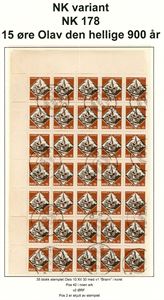 Norske stemplede ark og halvark fra ca 1910 til 1980 i 2 album.