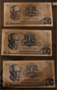 10 kroner 1979 HF, HI, HL. VK