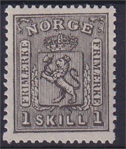 NK 11 ** 1 sk. Våpen 1868.  Attest Enger "uvanlig velsentrert" (verdi 3500.-)