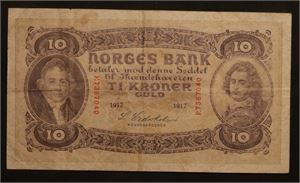 10 kroner 1917 F. Kv.1/1-