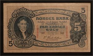 5 kroner 1920 G. Kv.1/1-