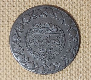 OTOMANSKA RIKET 5 Kurus 1808, fin mörk patina