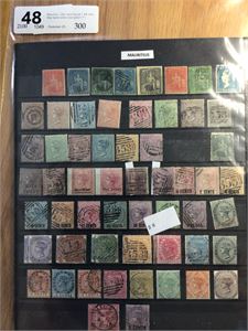 Mauritius. Liten samling på 3 A4 sider.  Mye bedre eldre (stemplet/*/**)