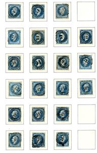 4. 82 stk 4 skilling Oscar, hvor 43 stk er med nummerstempel.