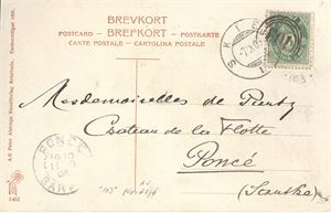 III-103 D/S Nordsjø på kort sidest. Skien 7-IX-05   Kolorert kort fra Vrangfoss Bandakskanalen