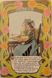 HOLMBOE, kartongkort med middelaldermotiv, utgiver Abel.