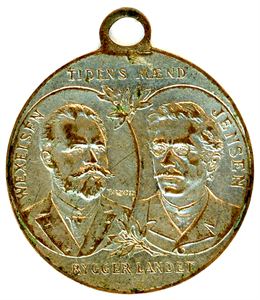 Den Tekniske Høiskole 31. mai 1900. Forsølvet bronse med hempe. 24mm. S&H.192. 01