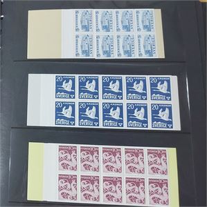 SVERIGE samling häften i visiralbum inkl. H99, H211, H329 samt en del från 1970-tal med nom. cirka 1500kr