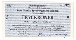 Svalbardseddel - 5 kroner 1978 serie SS