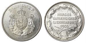2 Kroner 1907 gev. Kv 0