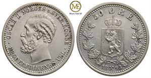 50 øre 1893 Oscar II. Kv.01