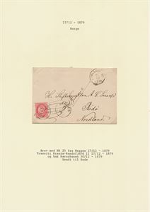 NK 25 Brev med 10ø stemplet Heggen 27/12-1879, transitst. Krania-Randsfjord II 27/12-1879 og bak Rørosbanen 30/12-1879.  Sendt til Bodø