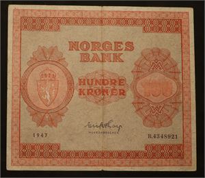 100 kroner 1947 B. Kv.1/1-