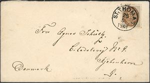 11 b. DWI. 10 cents bicolored on envelope to Copenhagen, cancelled "St. Thomas 25.5.1891". On reverse two postmarks: "Aus Westindien P. Hamburg Dampfer Über Cöln 12.6.91" and danish arrivel cds.