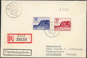 223/24. Nordkapp II på rekommandert konvolutt, stemplet "Oslo 20.6.38".